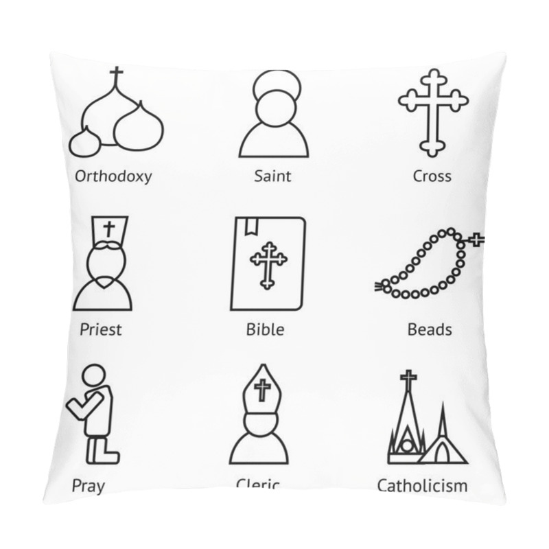 Personality  Jesus Christ,Vector Icons Set Pillow Covers