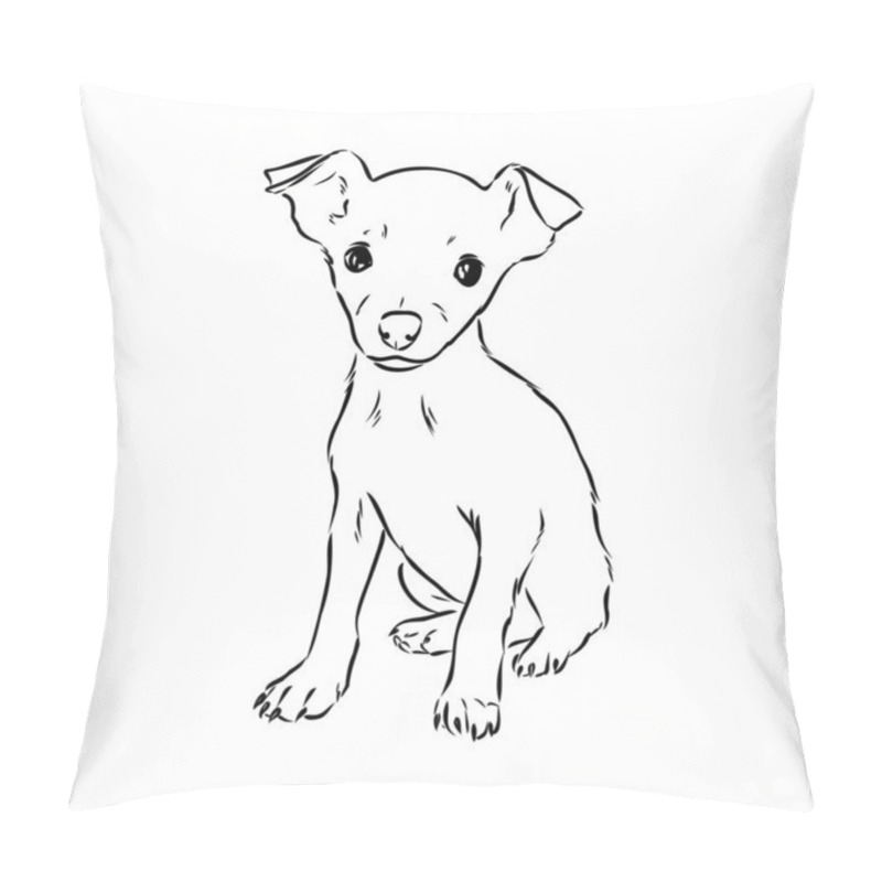 Personality  Dog Russian Toy Terrier Hand Drawn Vector Llustration Realistic Sketch Pillow Covers