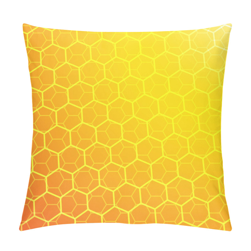 Personality  Vector : Abstract Hexagons On Orange Background Pillow Covers