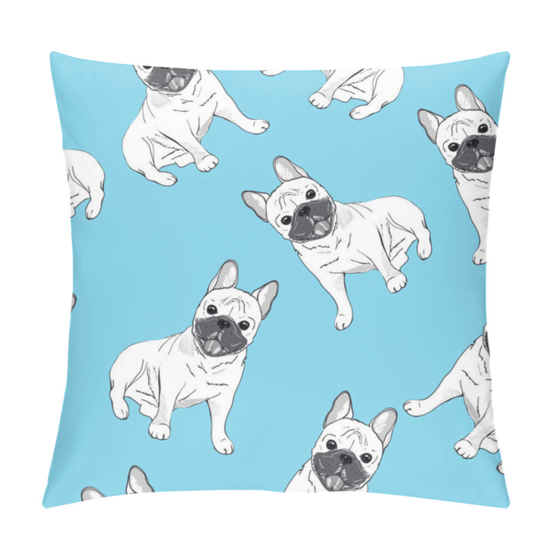 Personality  Bulldogs Seamless Pattern Pillow Covers