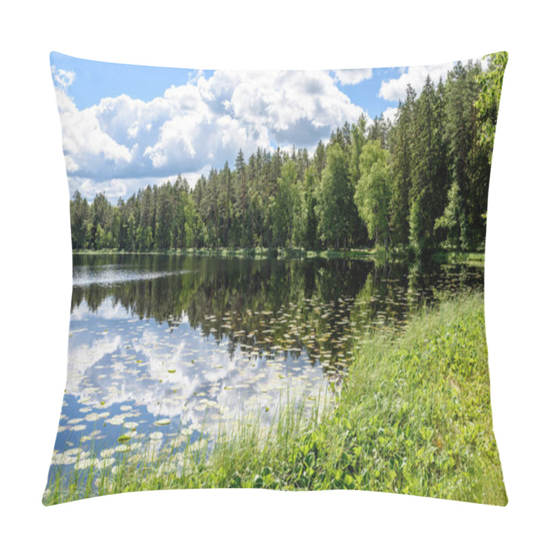 Personality  Reflections In The Calm Lake Water With Water Lilies Pillow Covers