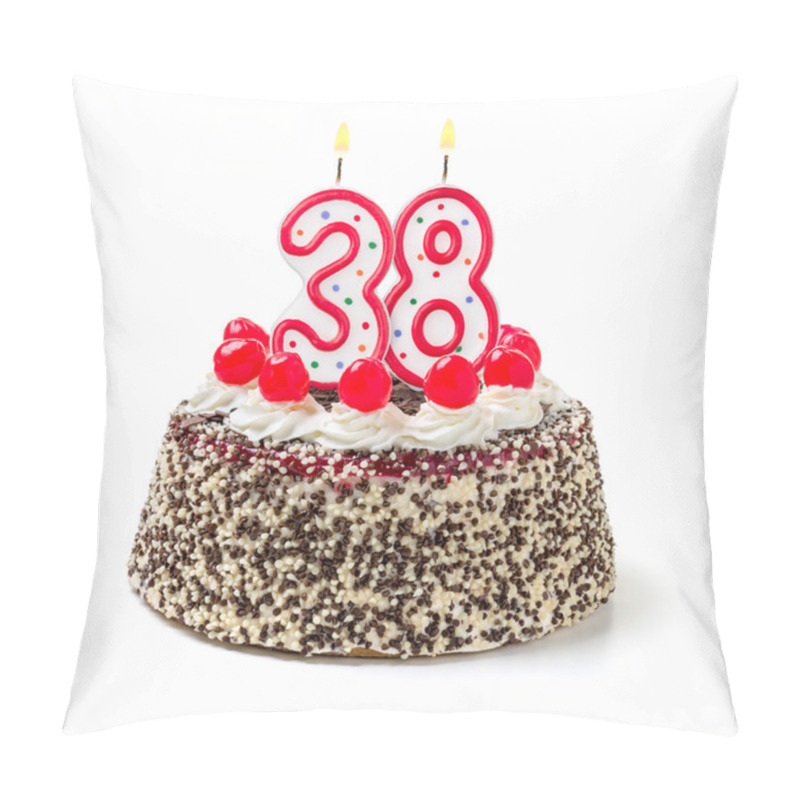 Personality  Birthday Cake With A Burning Candle Pillow Covers