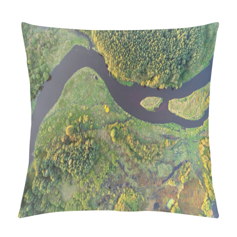 Personality  Beautiful Aerial Wiev Of Natural River Pillow Covers