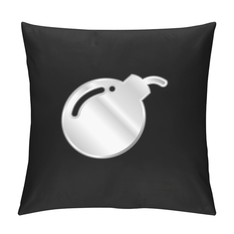 Personality  Bomb Antivirus Danger Symbol Silver Plated Metallic Icon Pillow Covers