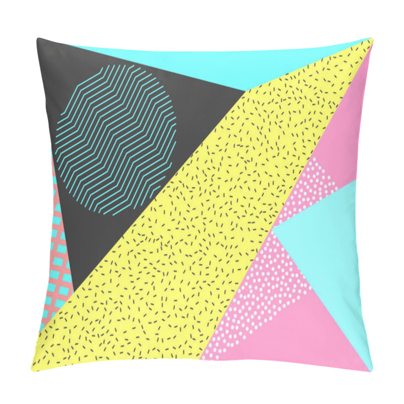 Personality  Memphis Geometric Pattern. Vector Illustration. Pillow Covers