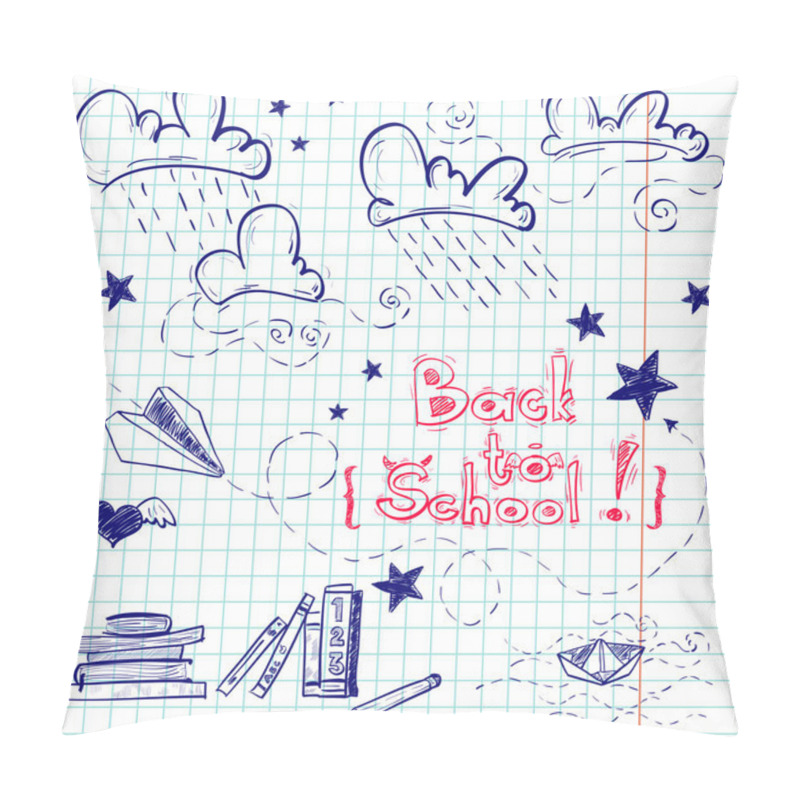 Personality  Hand Drawn Back To School Sketch Pillow Covers