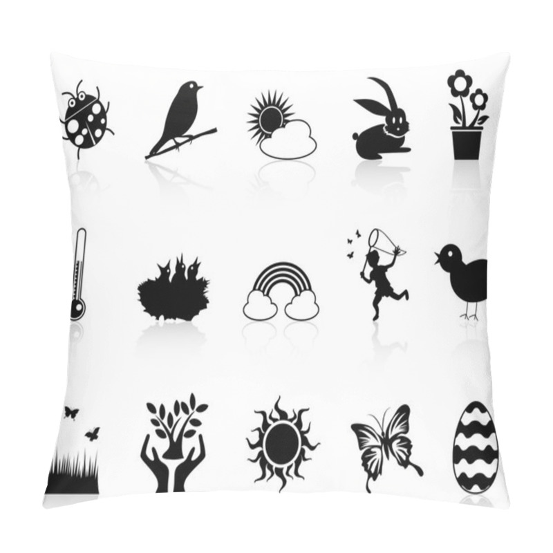 Personality  Spring Icons Set Pillow Covers