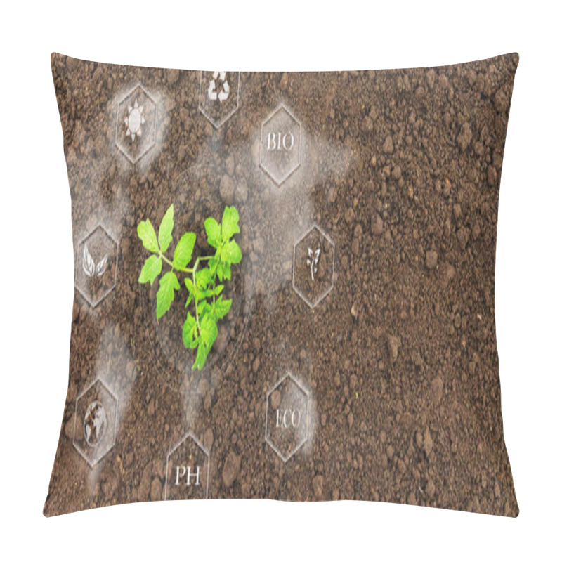 Personality  Smart Farming With IoT, Futuristic Agriculture Concept, Cultivating Ecological Agricultural Using Innovative Technologies Pillow Covers