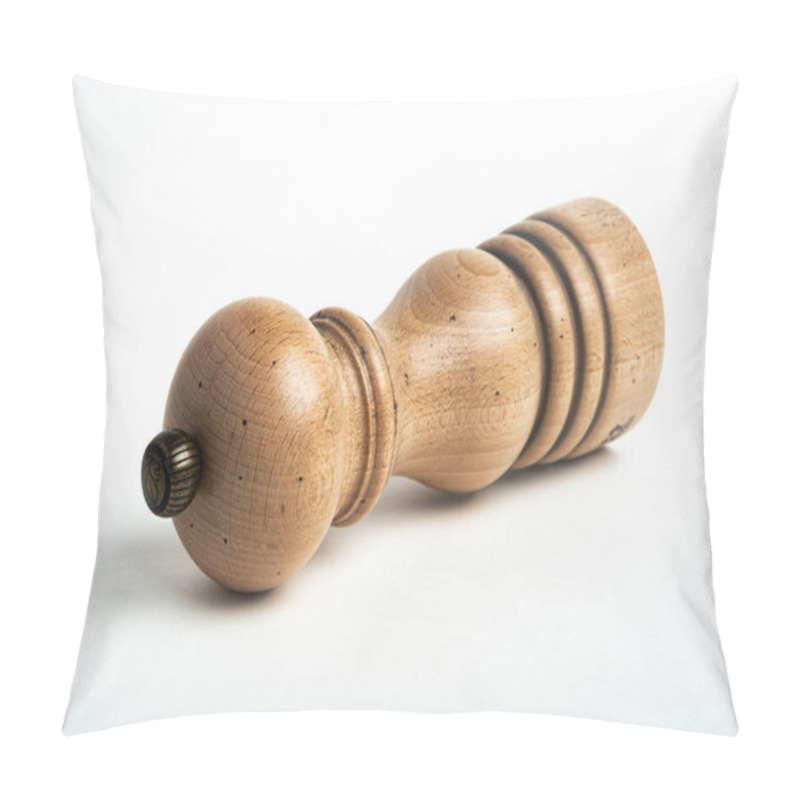 Personality  Vidalia, Georgia / USA - May 5, 2020: Studio Product Shot Of The Iconic Paris Model Of The Peugeot Pepper Mill In Natural Wood With Metal Jewel Knob. Pillow Covers