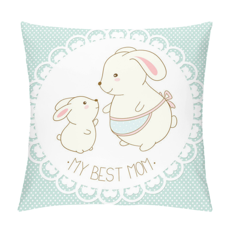 Personality  Vector Background With Cute Rabbits Pillow Covers