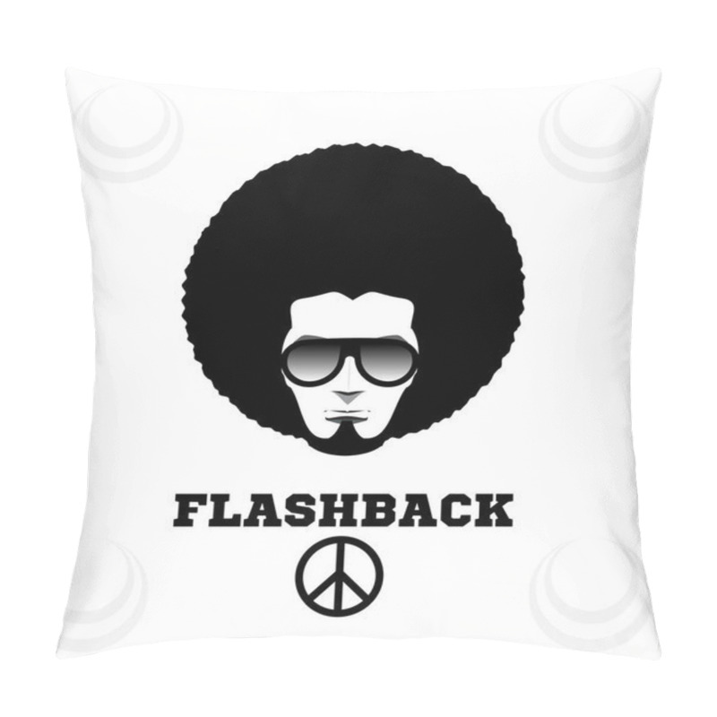 Personality  Retro Man In 1970s Hairstyle. Frizzy, 70's. Pillow Covers