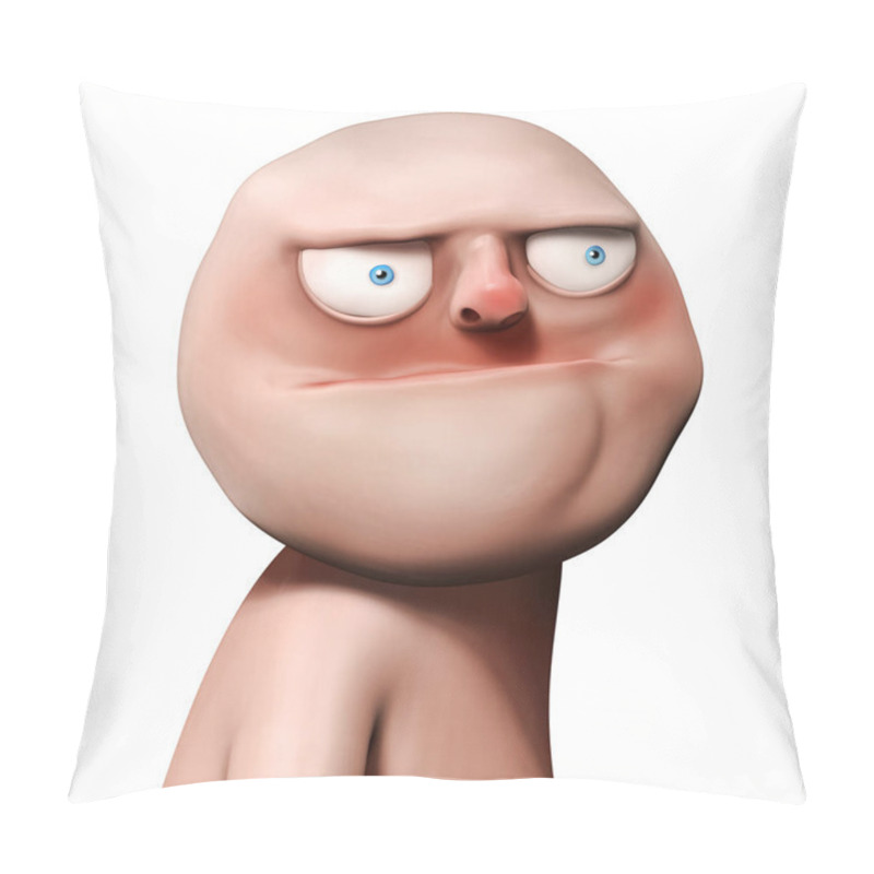 Personality  Meme Poker Face 3d Illustration Isolated On White Pillow Covers