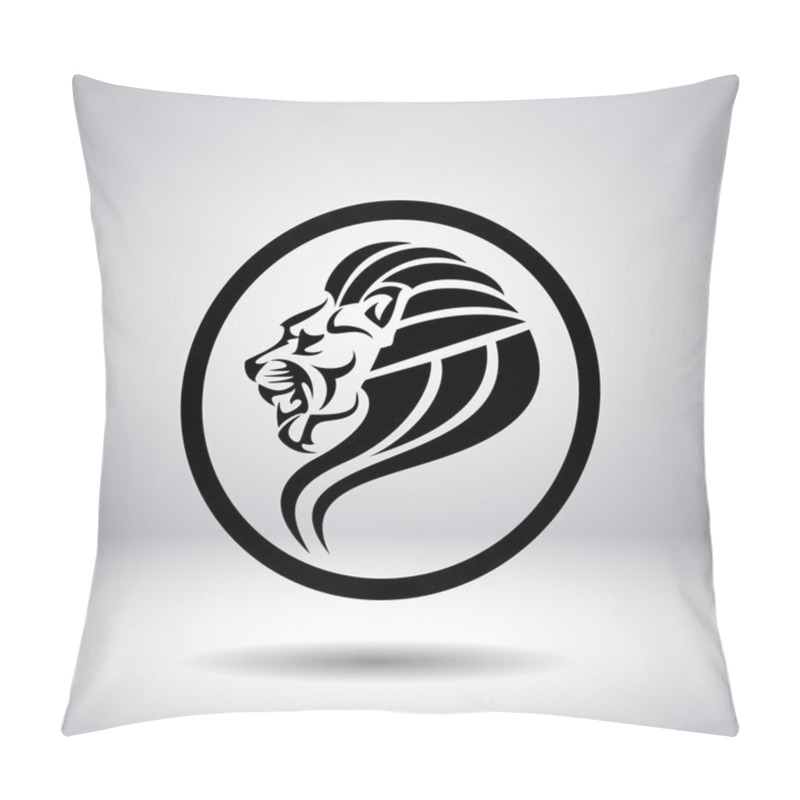 Personality  Silhouette Of A Lion's Head In A Circle Pillow Covers