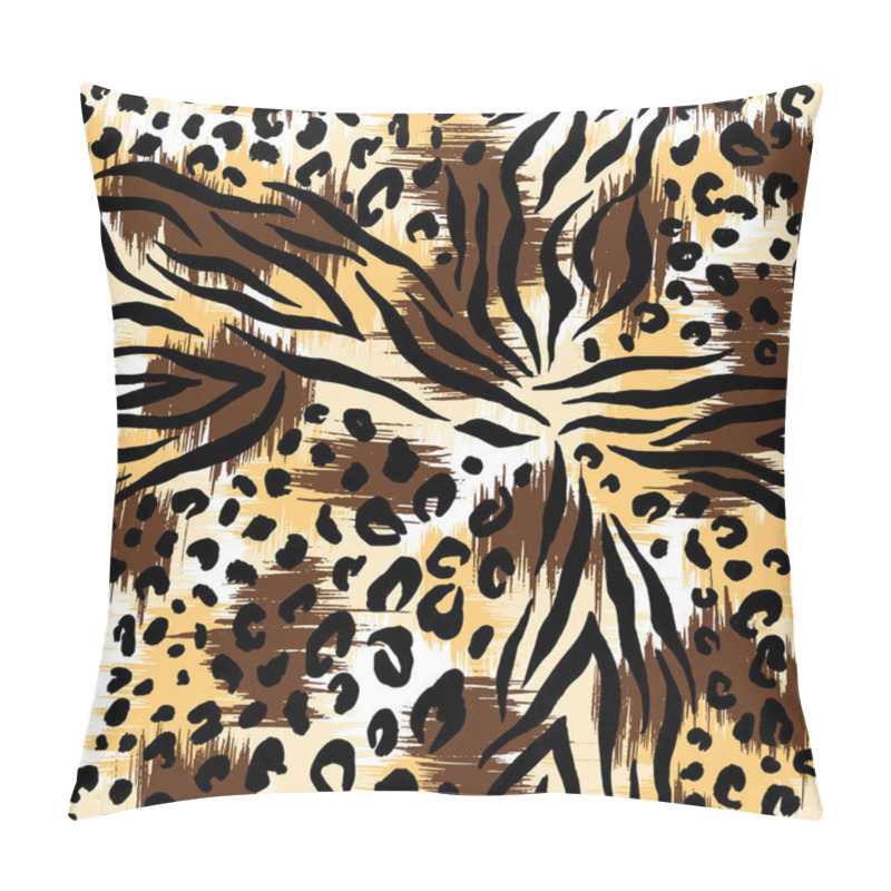 Personality  Abstract Repeating Animal Pattern. Vector Seamless Background. Pillow Covers