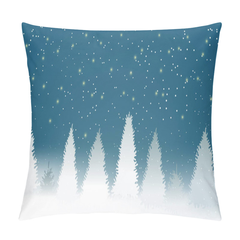 Personality  Winter Snowy Woodland Landscape With Falling Snow Pillow Covers