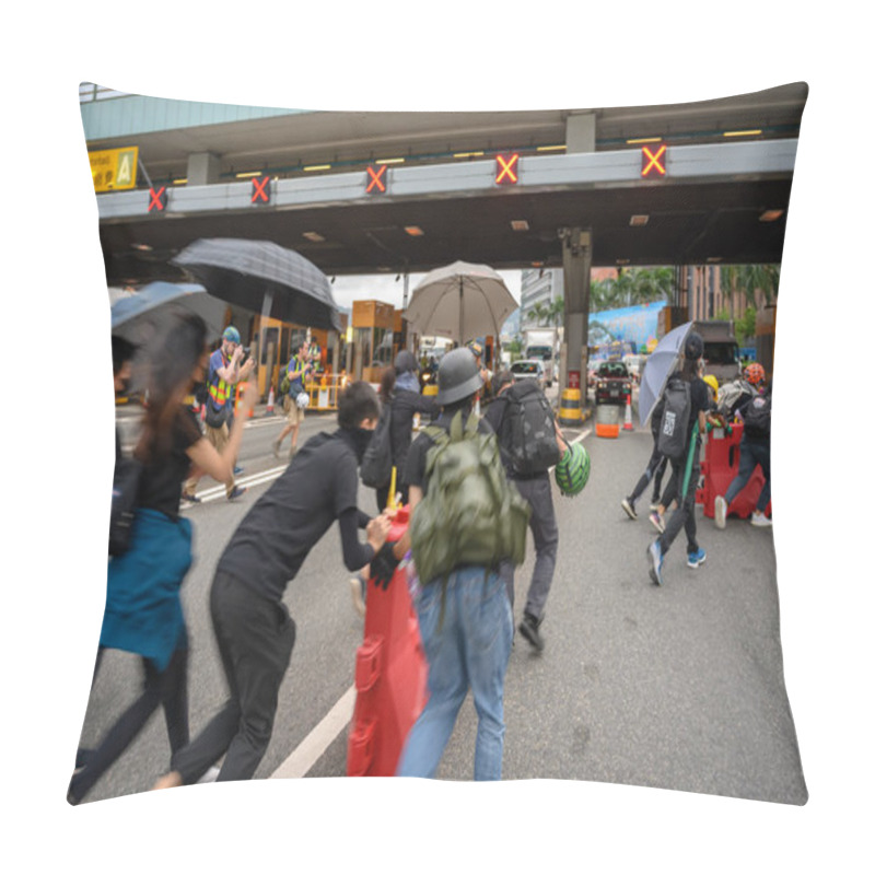 Personality  Hong Kong August 3 Protest Which Is Rejected By Police Force. Pillow Covers