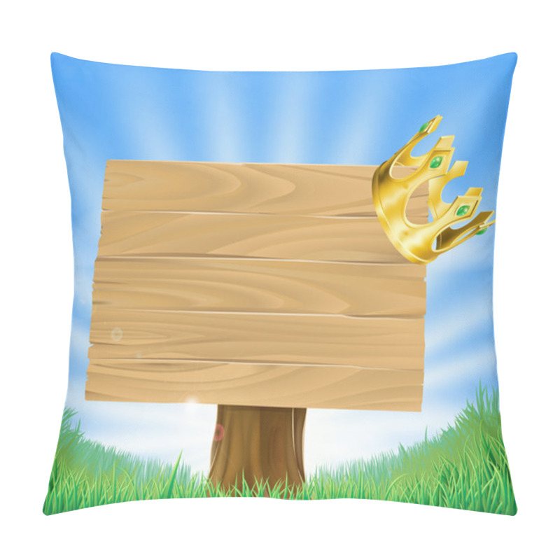 Personality  Golden Crown Hanging On Sign Pillow Covers