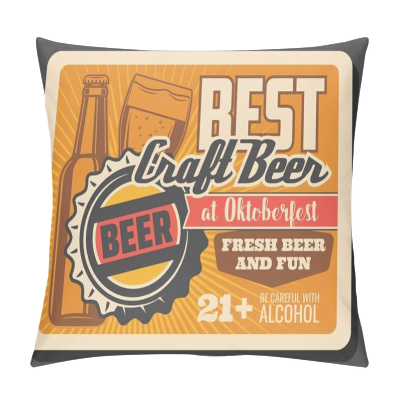 Personality  Beer Glass And Bottle Of Lager Or Ale. Oktoberfest Pillow Covers