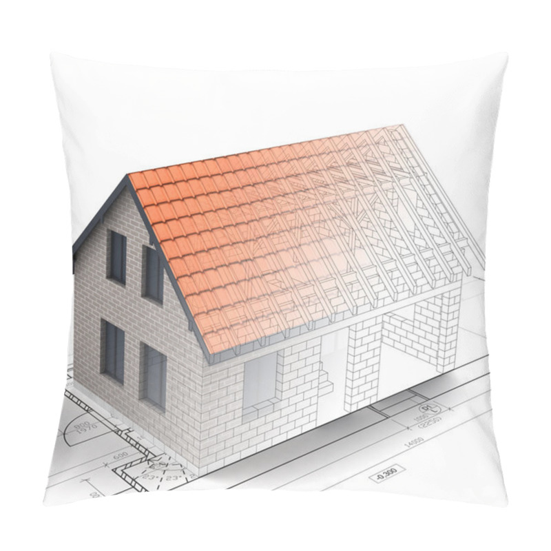 Personality  Tile Roofing Construction Design Blend Transition Pillow Covers