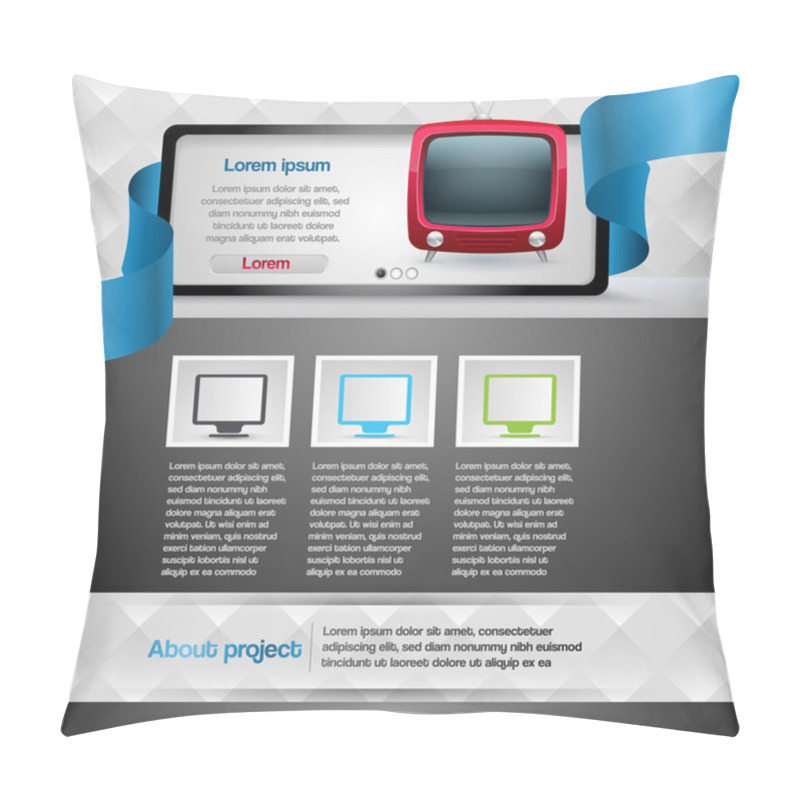 Personality  Website Design Template,  Vector Illustration   Pillow Covers