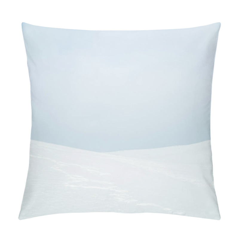 Personality  A Beautiful, Minimalist Landscape Of Flat, Snowy Norwegian Field. Clean, Light, High Key, Decorative Look. Pillow Covers