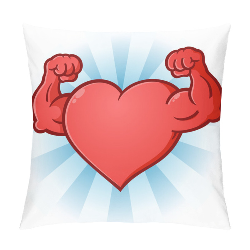 Personality  Heart Flexing Muscles Cartoon Character Pillow Covers