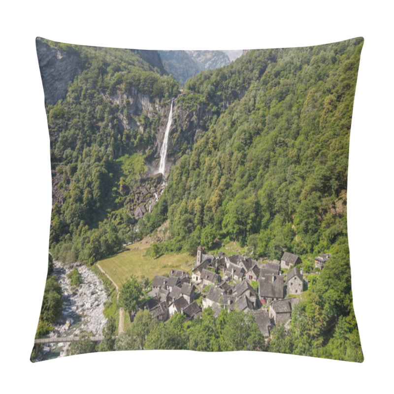 Personality  The Village Of Foroglio On Bavona Valley In The Italian Part Of Switzerland Pillow Covers