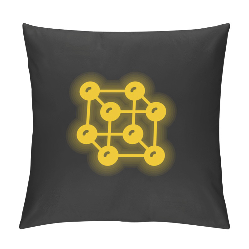 Personality  Atoms Yellow Glowing Neon Icon Pillow Covers