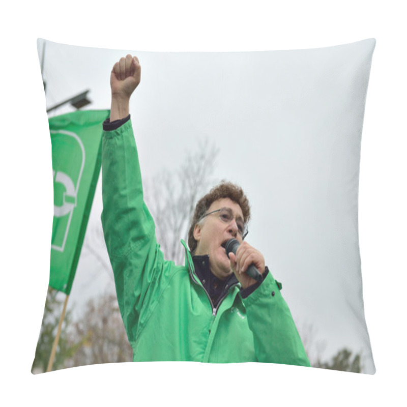 Personality  National Manifestation Against Austerity Measures Introduced By Belgian Government Pillow Covers