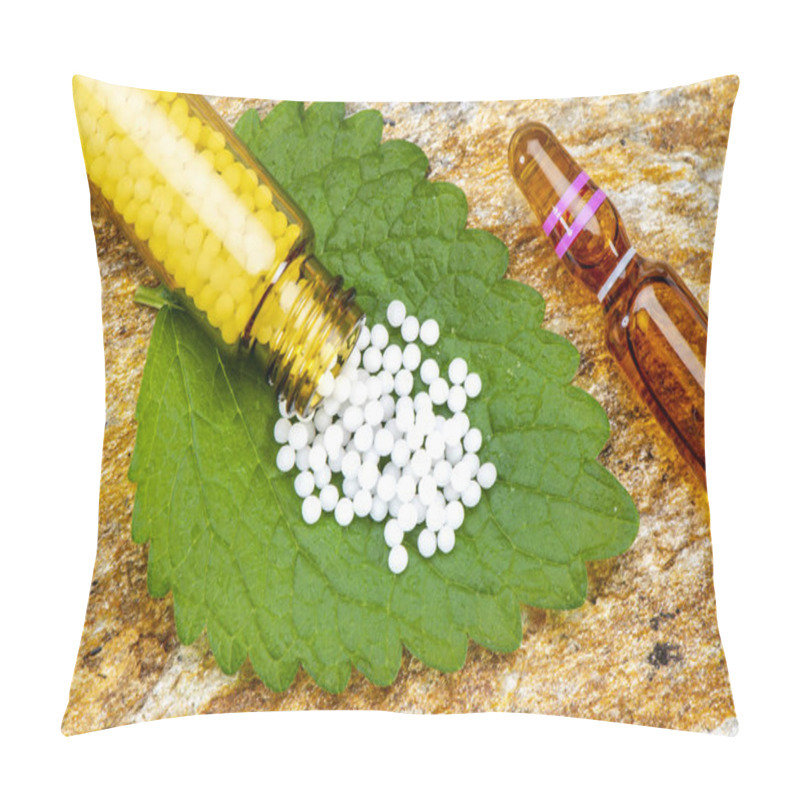 Personality   Alternative Medicine With Homeopathy And Herbal Pills Pillow Covers