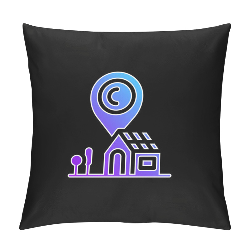 Personality  Address Blue Gradient Vector Icon Pillow Covers