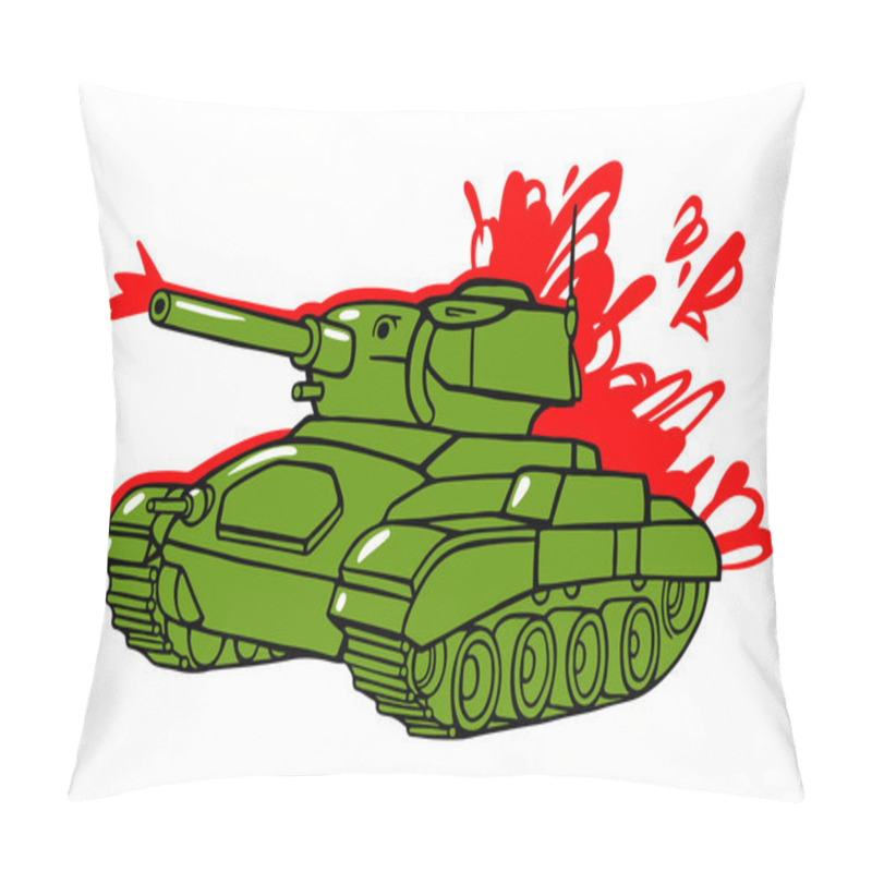 Personality  Cartoon Military Tank Pillow Covers