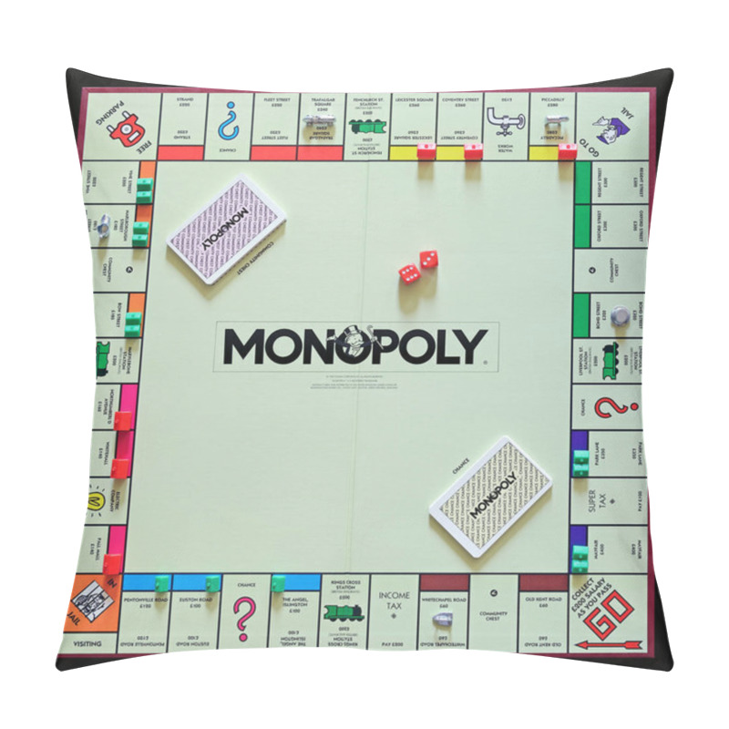 Personality  Monopoly, The Original UK Version Of The Popular Property Trading Board Game Pillow Covers