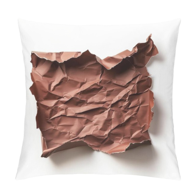 Personality  A Close-up Of Crumpled, Brown Paper Creating An Abstract Texture And Form. Pillow Covers