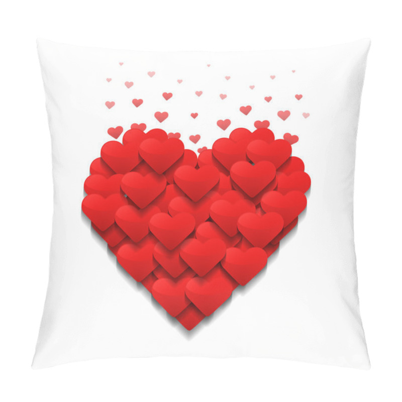 Personality  Little Hearts Form A Big Heart. Valentine's Day Concept.  Pillow Covers