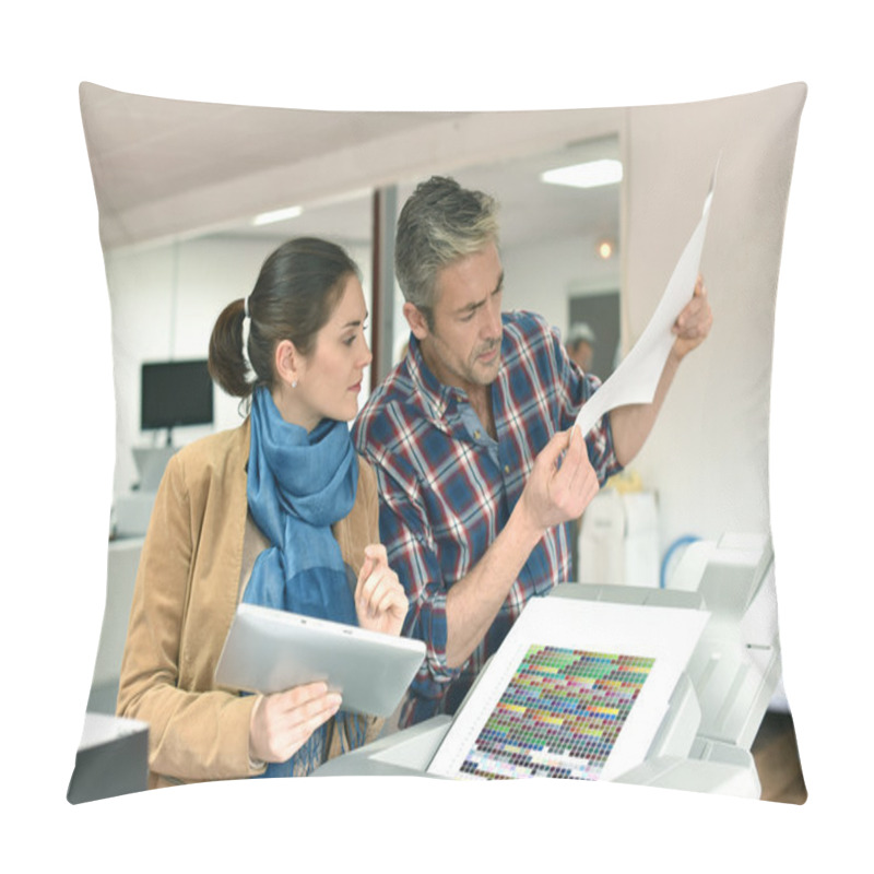 Personality  Client In Printshop Controlling Work Pillow Covers