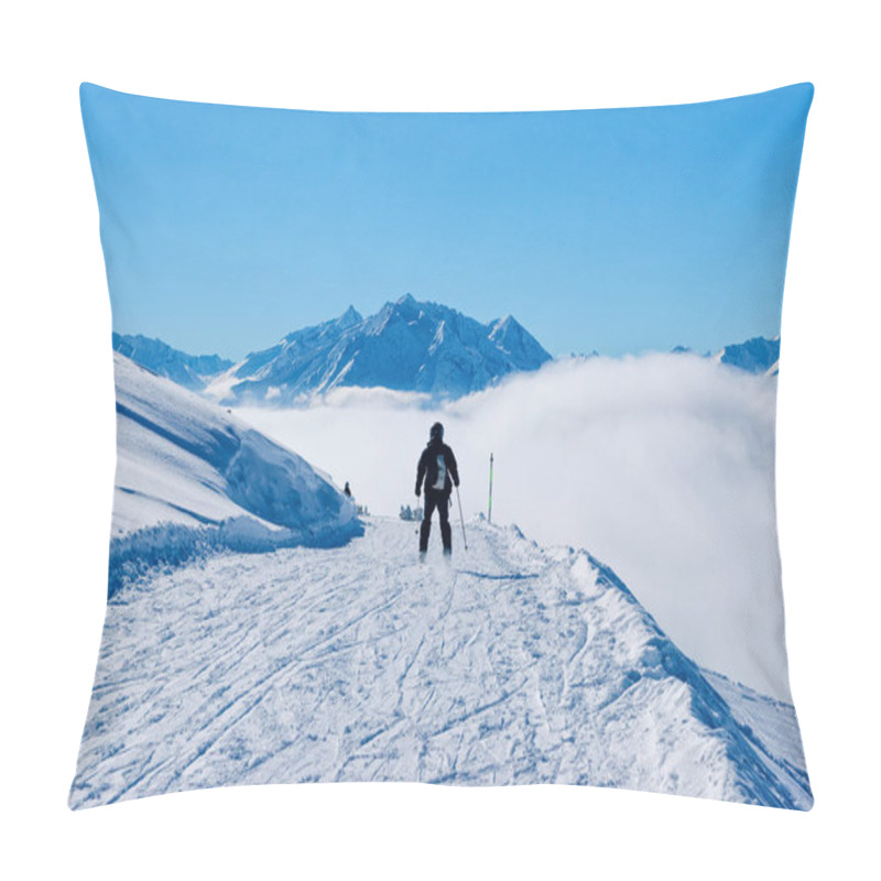 Personality  Man Skier Skiing In Zillertal Arena Ski Resort In Austria Pillow Covers