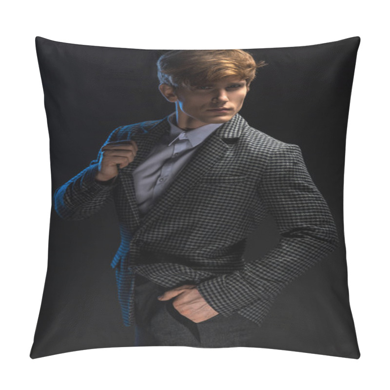 Personality  Portrait Of Red-haired Handsome Guy Pillow Covers