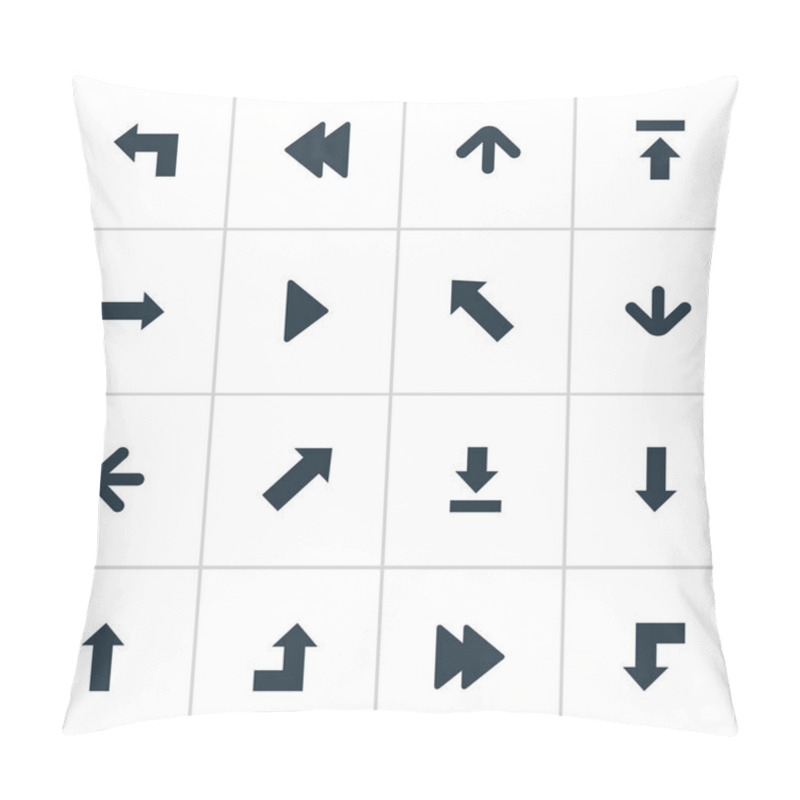 Personality  Set Of 16 Simple Arrows Icons. Can Be Found Such Elements As Downwards Pointing, Downwards Pointing, Upward Direction And Other. Pillow Covers