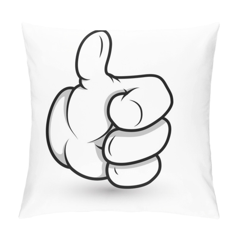 Personality  Cartoon Hand - Thumbs Up- Vector Illustration Pillow Covers