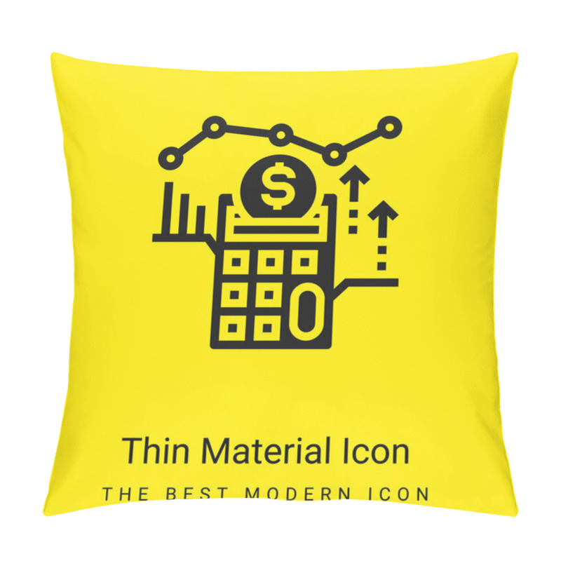 Personality  Accounting Minimal Bright Yellow Material Icon Pillow Covers