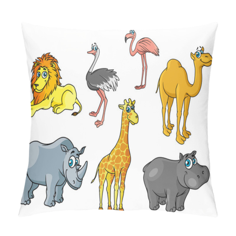 Personality  Cartoon African Wild Animals And Birds Characters Pillow Covers