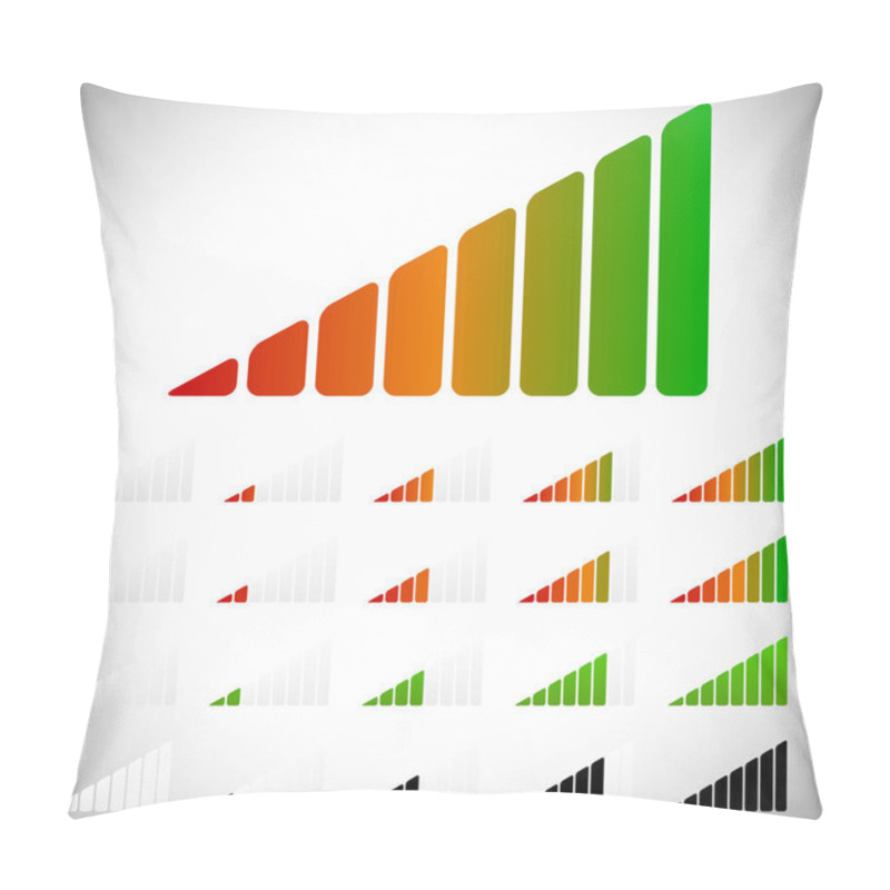 Personality  Signal Strength, Progress Or Level Indicators With 8 Steps. Pillow Covers