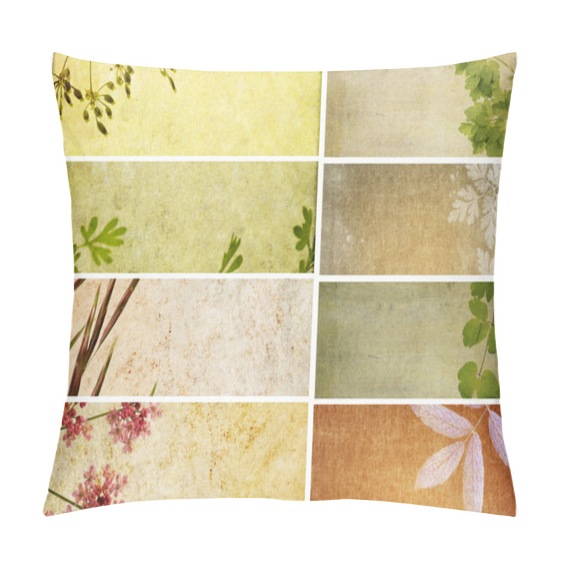 Personality  Lovely Set Of Banners With Floral Elements And Earthy Textures. Useful Design Elements Pillow Covers