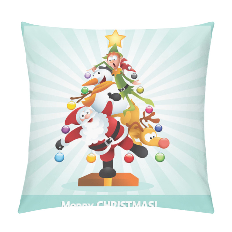 Personality  Funny Christmas Card Cartoon Collage Pillow Covers