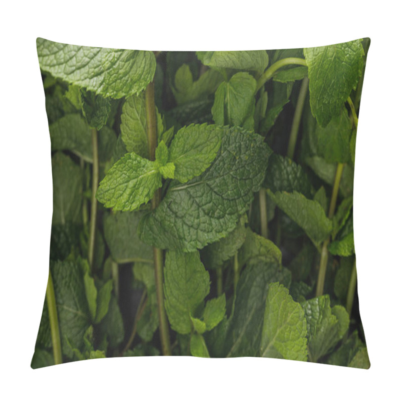 Personality  Close Up View Of Fresh Aromatic Peppermint Bundle Pillow Covers