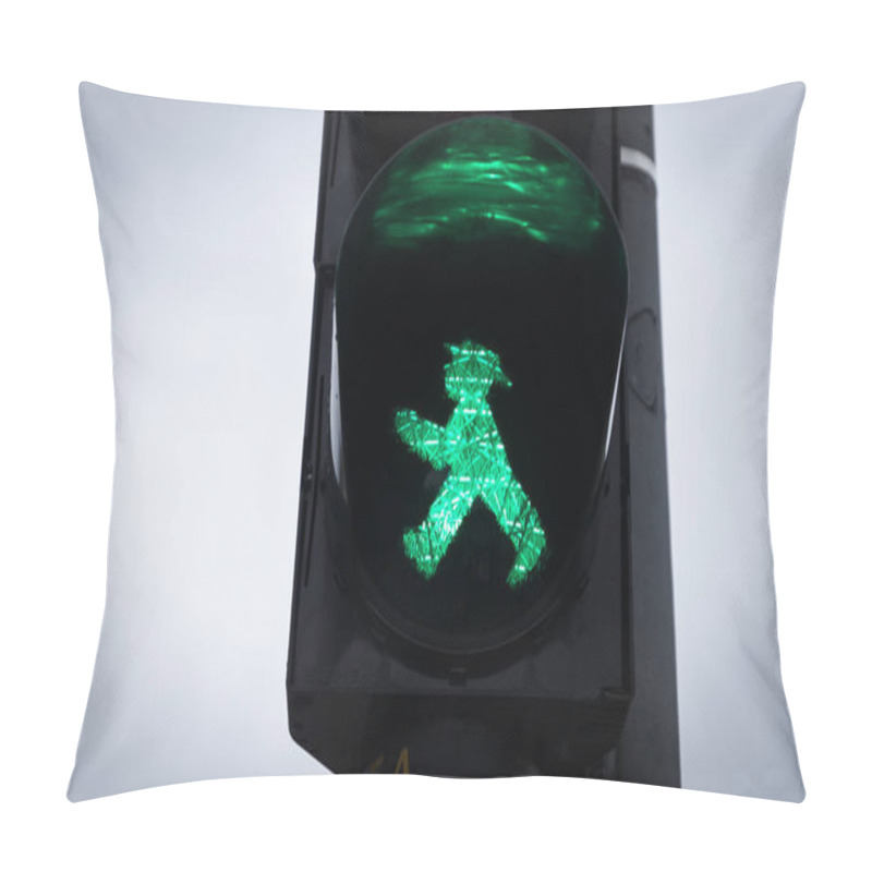 Personality  Traffic Light With Green Man Ampelmann Walking, Berlin, Germany Pillow Covers