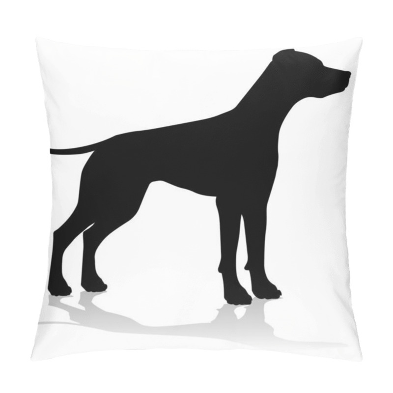 Personality  A Detailed Animal Silhouette Of A Pet Dog Pillow Covers