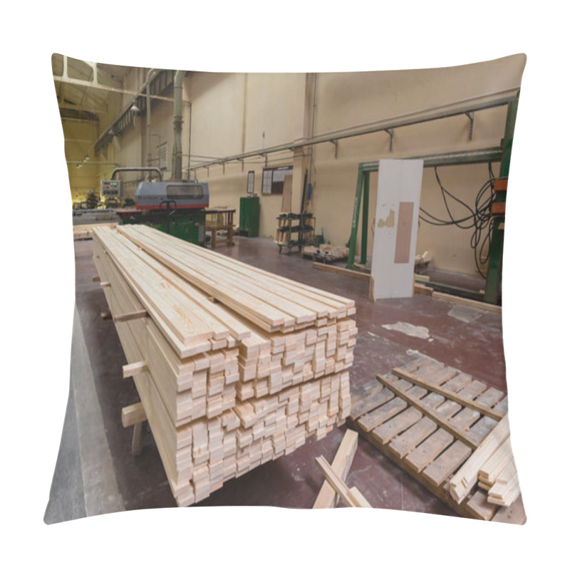 Personality  Stack Of Pile Wood Bar In Lumber Yard Factory Used In Wood-proce Pillow Covers