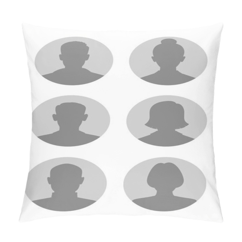 Personality  Mens And Womens Avatar Set. Male And Female Silhouettes . Profiles Abstract People. Unknown Or Anonymous Persons. Vector Illustration Pillow Covers